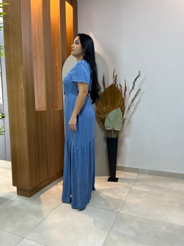Vestido Longo Jeans com Fenda - Image 2