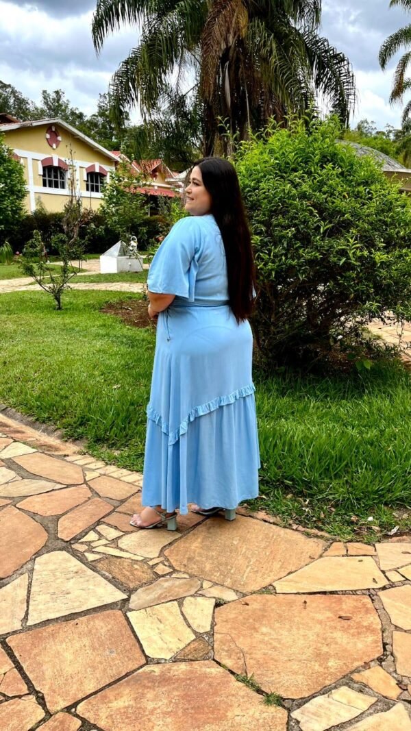 Vestido Longo Liso com Babado na Saia - Sol da Justiça - Image 3