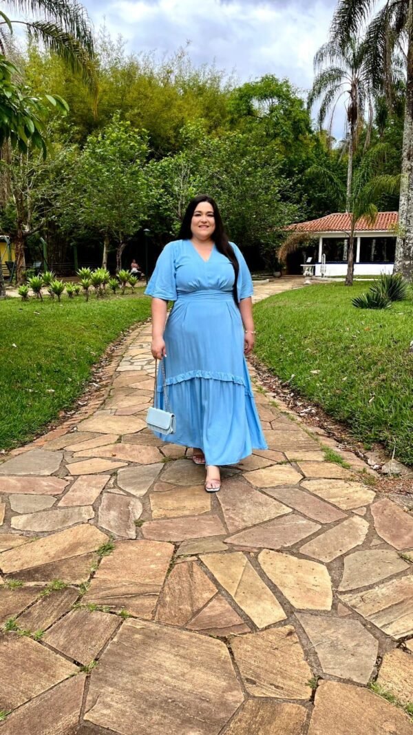 Vestido Longo Liso com Babado na Saia - Sol da Justiça - Image 2