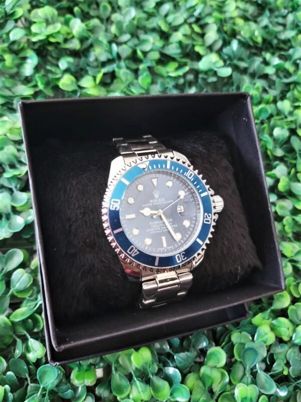 Relógio Masculino Rolex Prata com Azul  Submariner