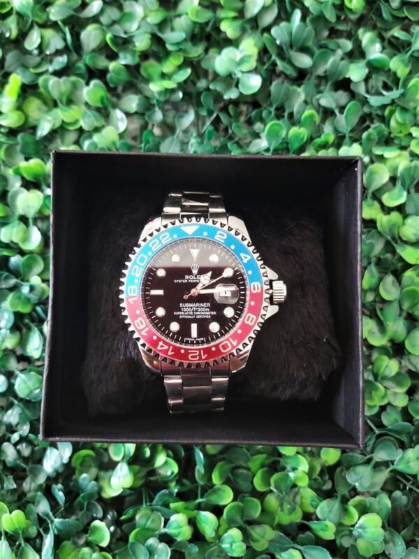 Relógio Masculino Rolex Azul e Vermelho Submariner