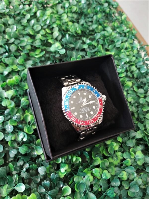 Relógio Masculino Rolex Azul e Vermelho Submariner - Image 2