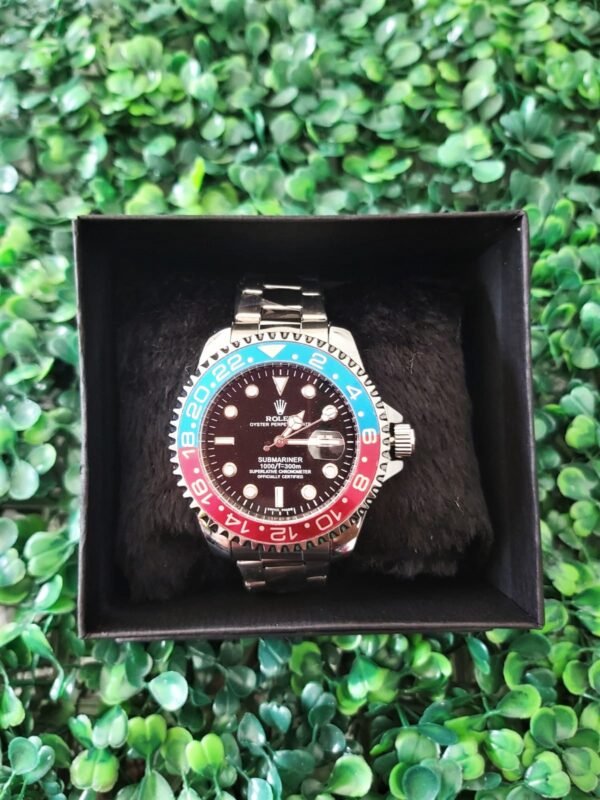 Relógio Masculino Rolex Azul e Vermelho Submariner - Image 3