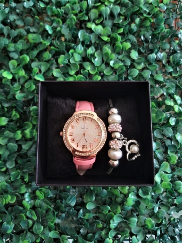 Kit de Relógio Feminino Salmão com Pulseira - Image 3