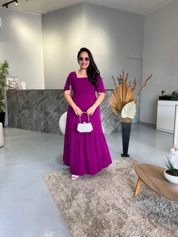 Vestido Longo Plus Fúcsia - Sol  da Justiça - Image 3