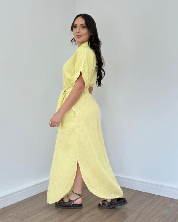 Chamise de Linho Amarela Longa - Effs Jeans - Image 2