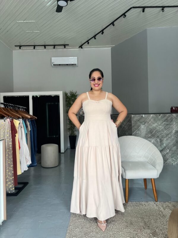 Vestido de Alça Longo com Franzido na Frente - Sol da Justiça - Image 3