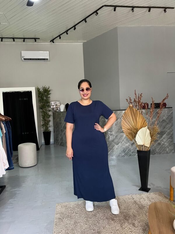 Vestido Midi Moletinho com Fenda - Image 3