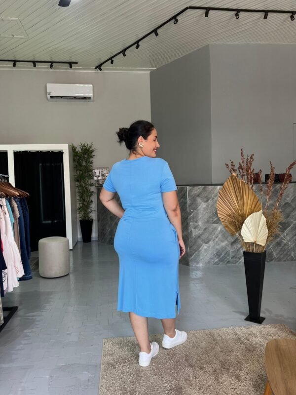 Vestido Midi Moletinho Gola em v - Image 6