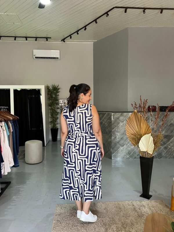 Vestido Regata Midi Moletinho Estampado - Image 3
