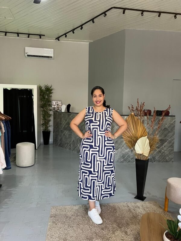 Vestido Regata Midi Moletinho Estampado - Image 2