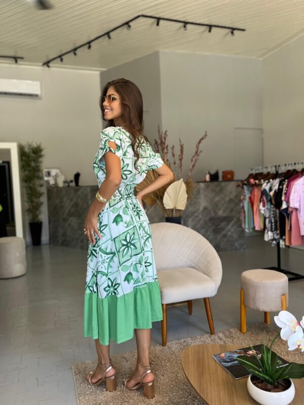 Vestido Curto Estampado com Lastex - Romper da Manhã - Image 3