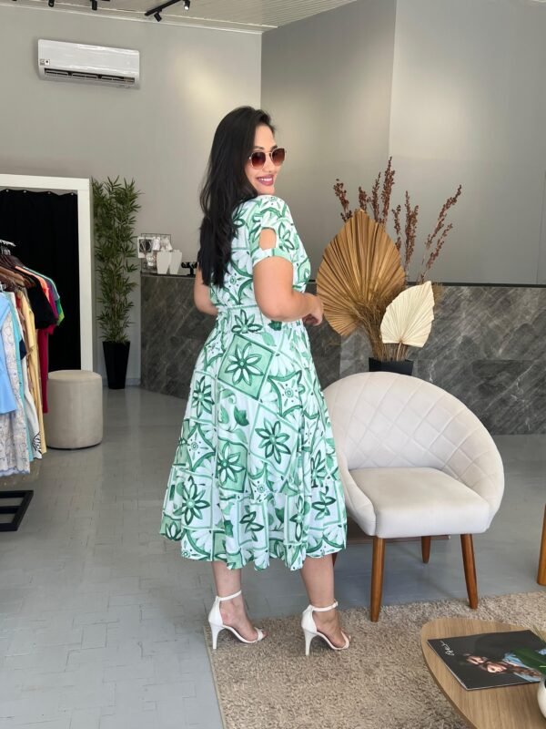 Vestido Curto Estampado com Lastex - Romper da Manhã - Image 2