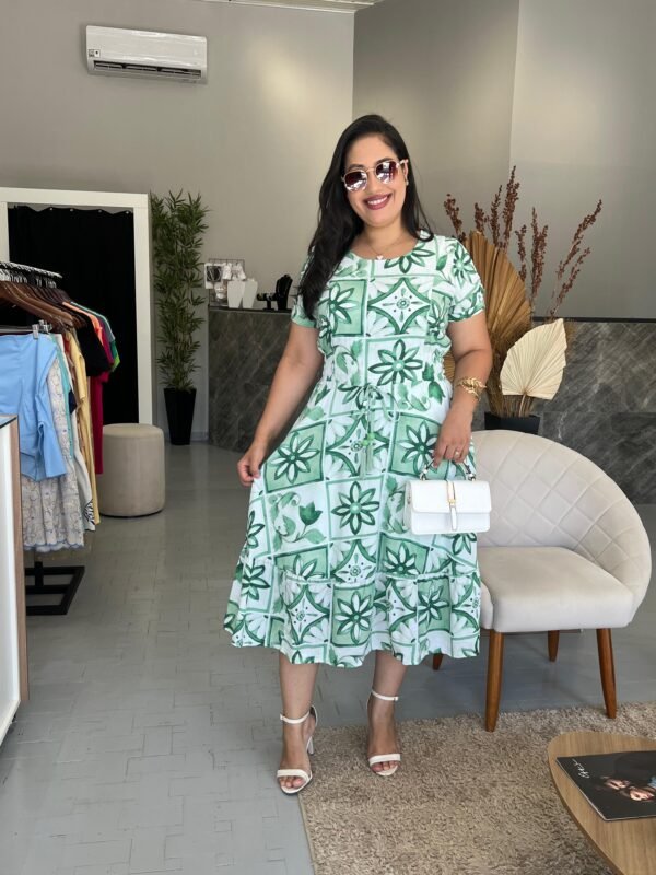 Vestido Curto Estampado com Lastex - Romper da Manhã