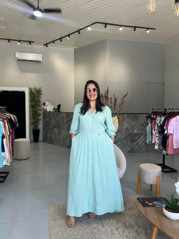 Vestido Longo com Fenda e Botão na frente - Romper da Manhã - Image 3
