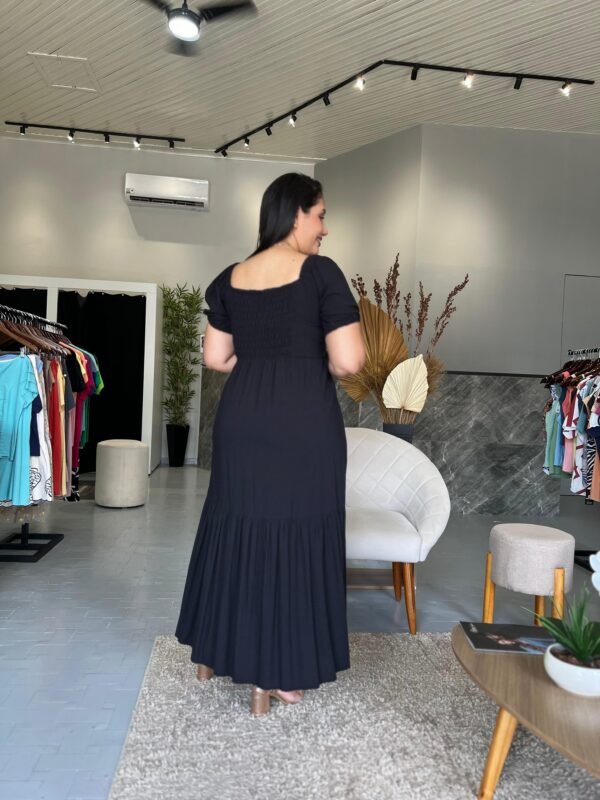 Vestido Longo Preto com Franzido na frente - Sol da Justiça - Image 2