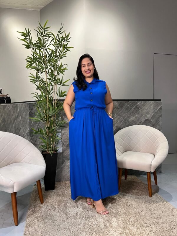 Vestido Cavado Longo Azul - Sol da Justiça - Image 2