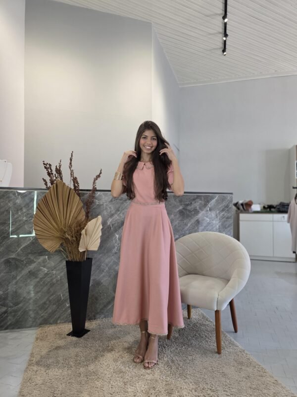 Vestido Midi com Guipir