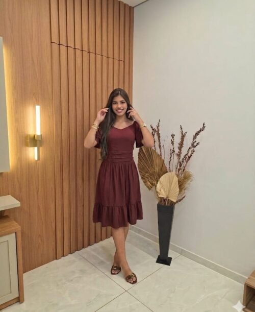 Vestido Midi Em Viscolinho (M)
