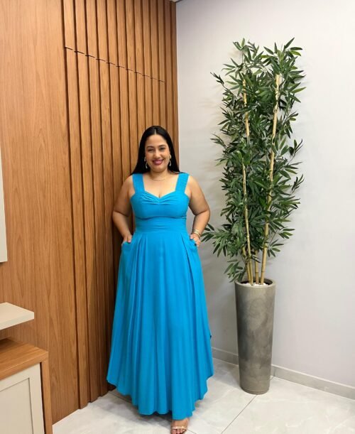 Vestido Longo Viscolinho Premium Elegante (G)