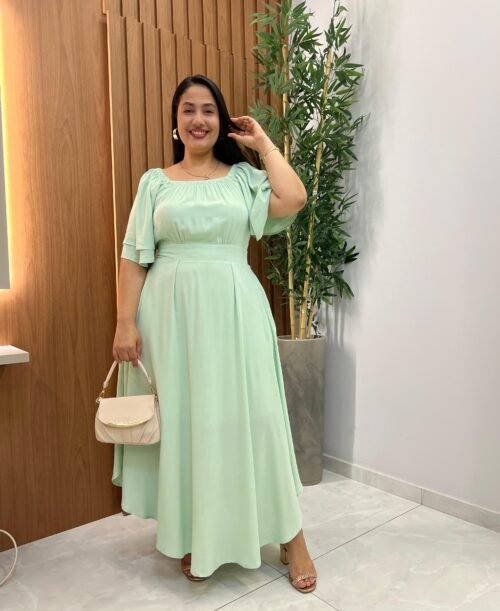Vestido Premium Manga Flare Sofisticado (GG)