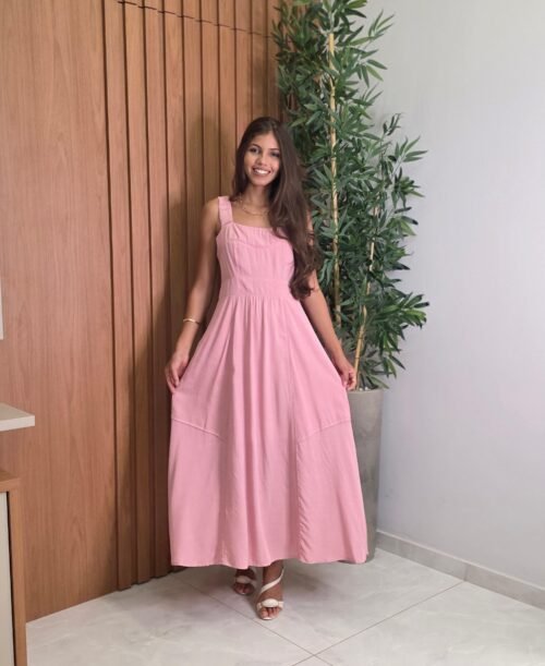 Vestido Viscolinho Premium Com Bolsos (M)