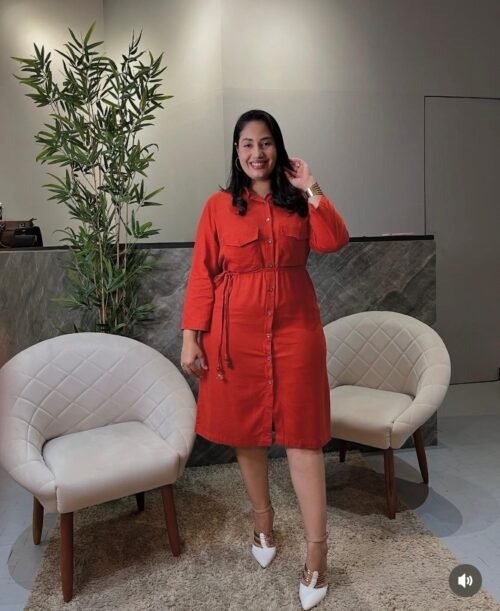 Chamise Linho Com Cinto Elegante (G)
